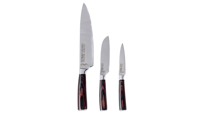 Yatoshi Damascus Pro Kitchen Knife 3 Set Ultra High Carbon VG10